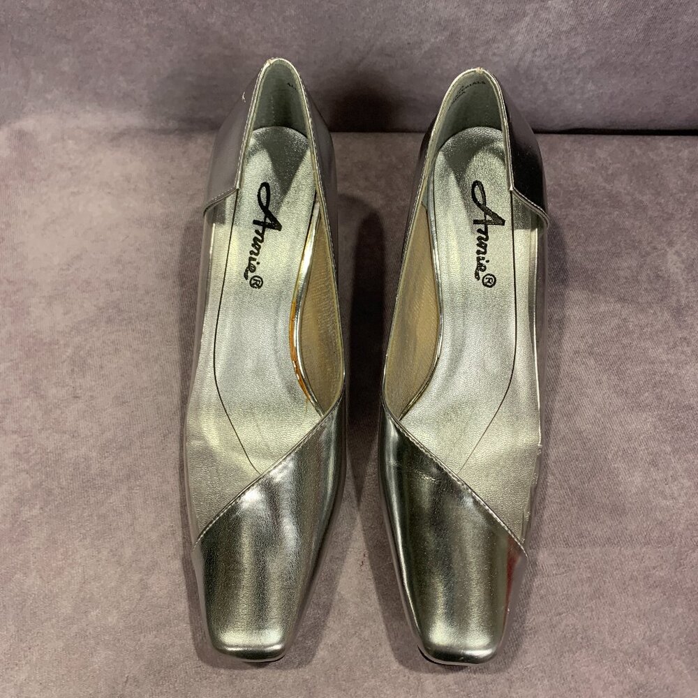Annie Faux Leather and Lucite Pumps